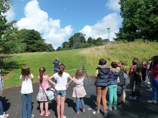 Martina launching a rocket