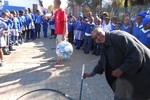 Educator actively  participating the rocket making project